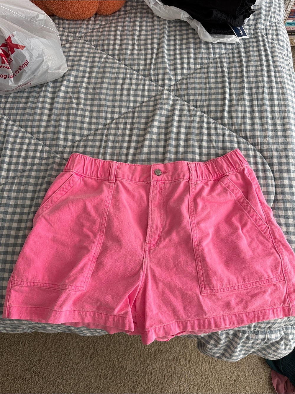 Pink High-Waist Casual Women's Shorts